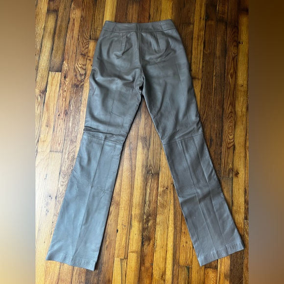 Chadwicks vintage genuine leather pants taupe sz 4 TALL - Picture 2 of 6